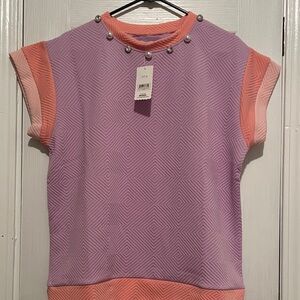 Simply Southern Pink and Purple Geometric Blouse